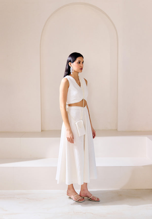 White Noontide Top & Skirt Set